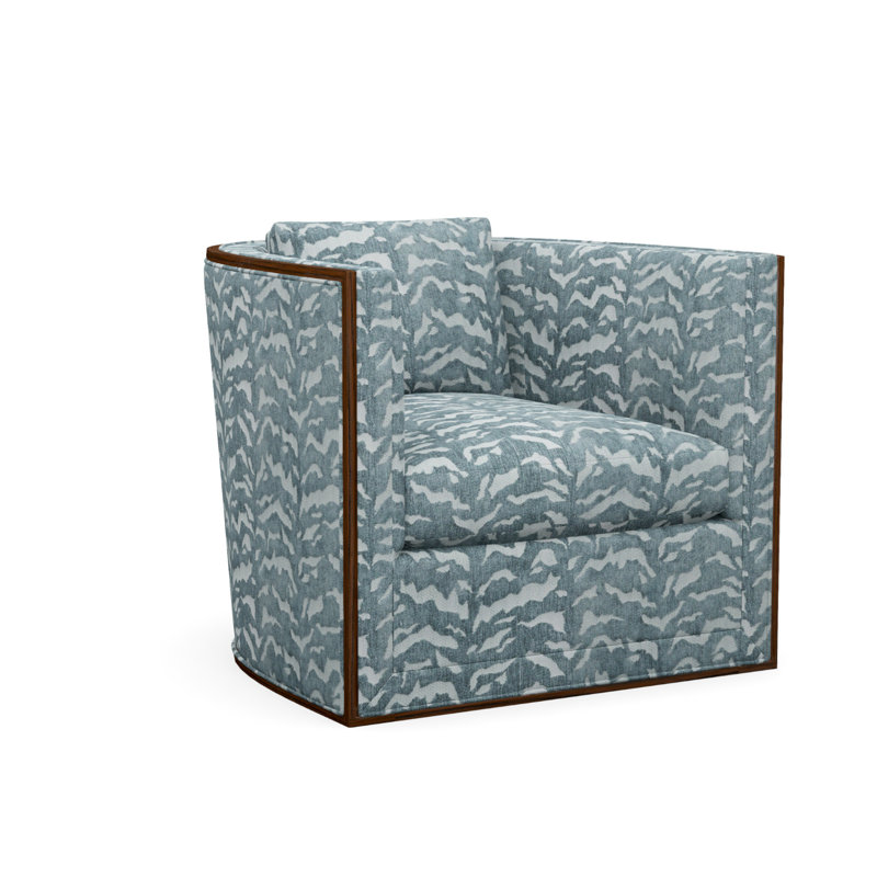 Chaise d'appoint Brett, Expresso, Tigre denim