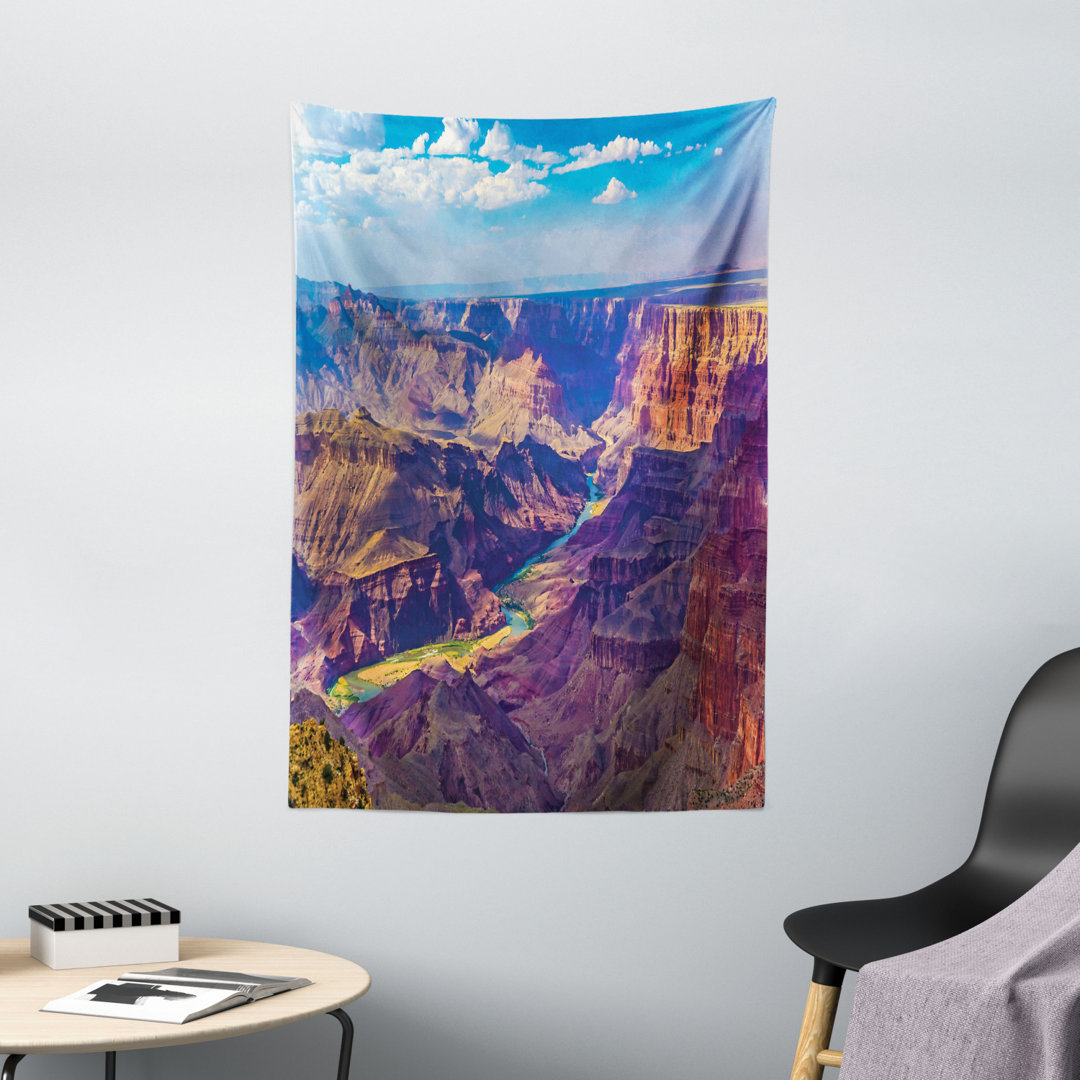 Wandbehang Luftaufnahme von Epic Grand Canyon Aktivität des Flusses Stream über Rock Plateau