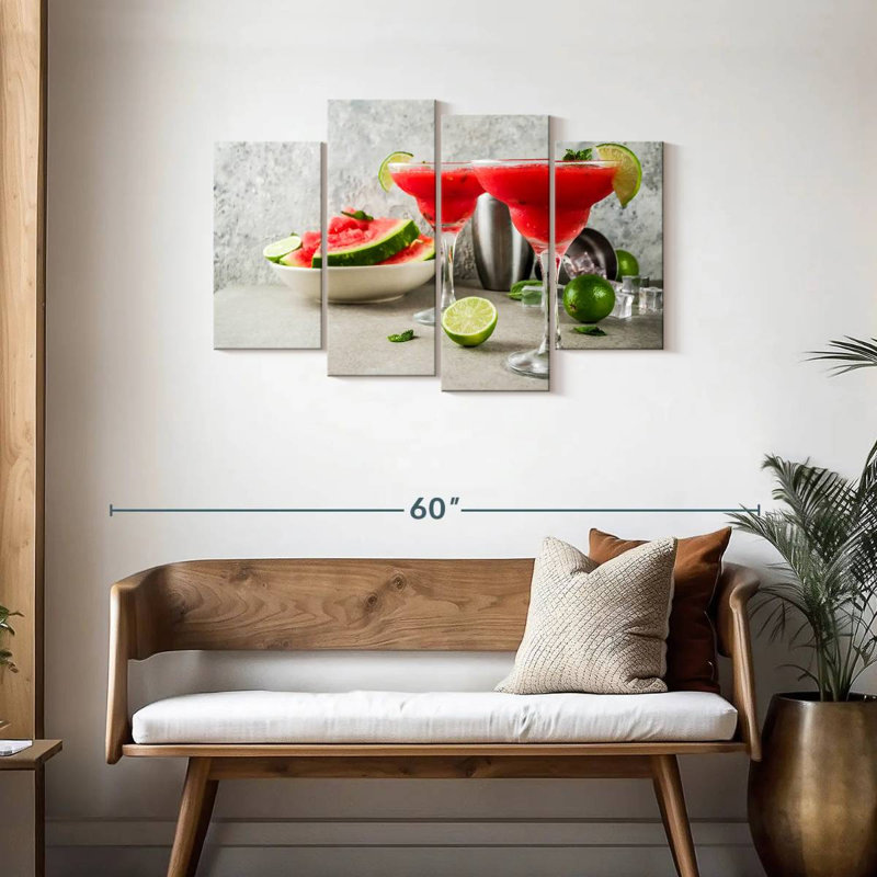 Margarita Brampt melon d'eau cocktails, H 27 po x l 43 po