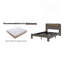 Structure de lit double, structure de lit plateforme en bois avec tête de lit à DEL avec rangement et 2 ports USB, sans bruit-1372890828