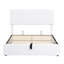 Lit plateforme tapissier hydraulique avec rangement - blanc. Structure en contreplaqué massif, 12 lattes renforcées. Aucun sommier tapissier requis. Magnifique revêtement en lin. Capacité de poids de 400 lb. Matelas L 78,3 po x l 57,4 po x H 45,5 po-370191814-370191812
