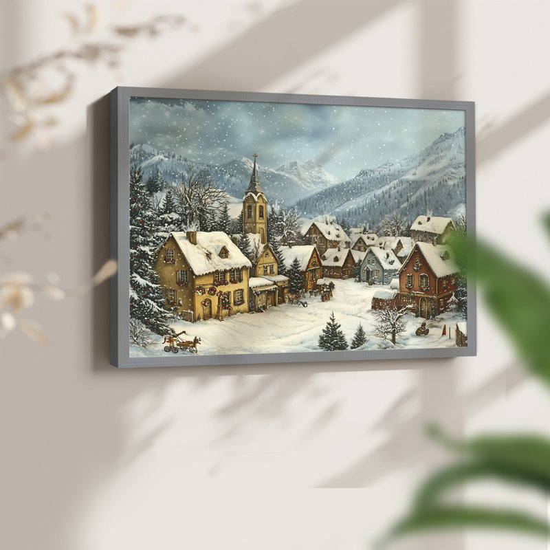 Chirstmas Art-CCLXXXIV -Framed Print - Restickable, H 16 po x l 20 po, Gris