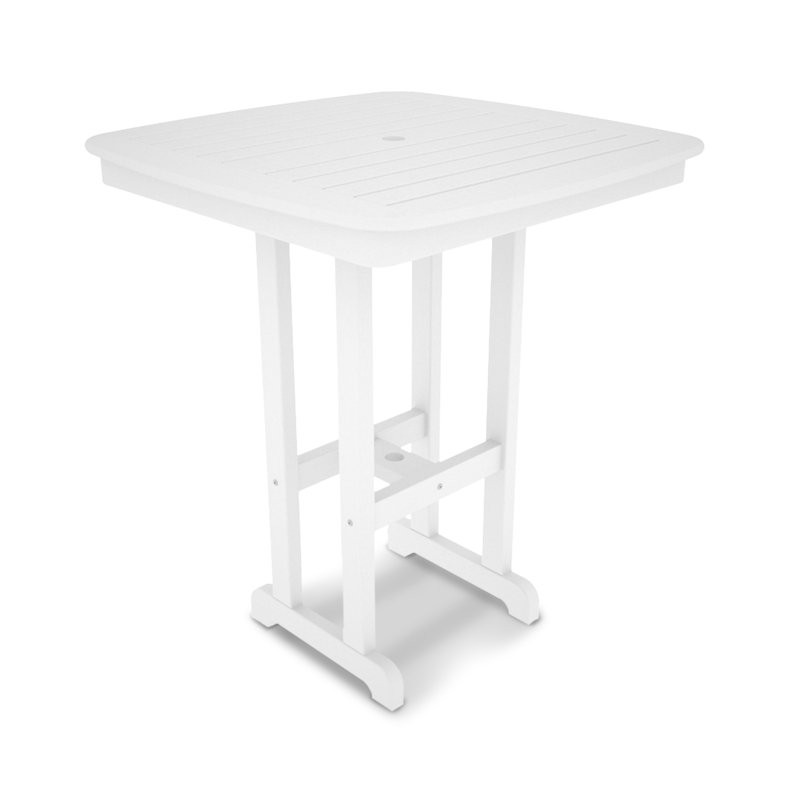 POLYWOOD Nautical 31" Counter Table, White, 37"H x 31"W x 31"D