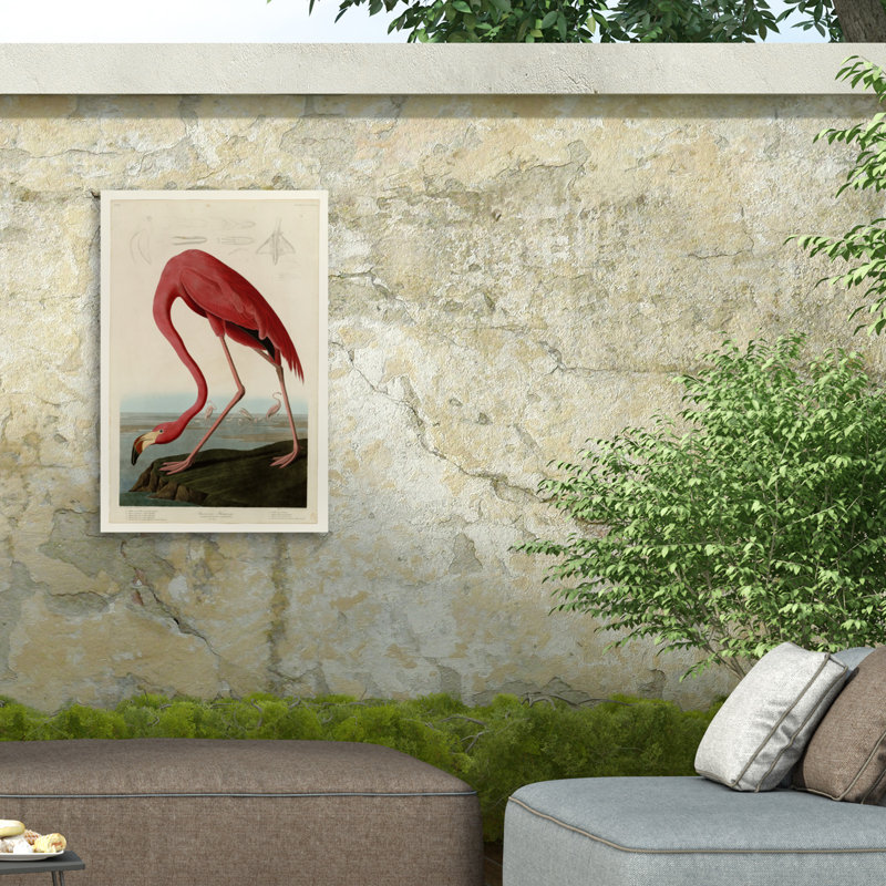 American Flamingo Light Mixed Media Canvas Art 19" x 12"