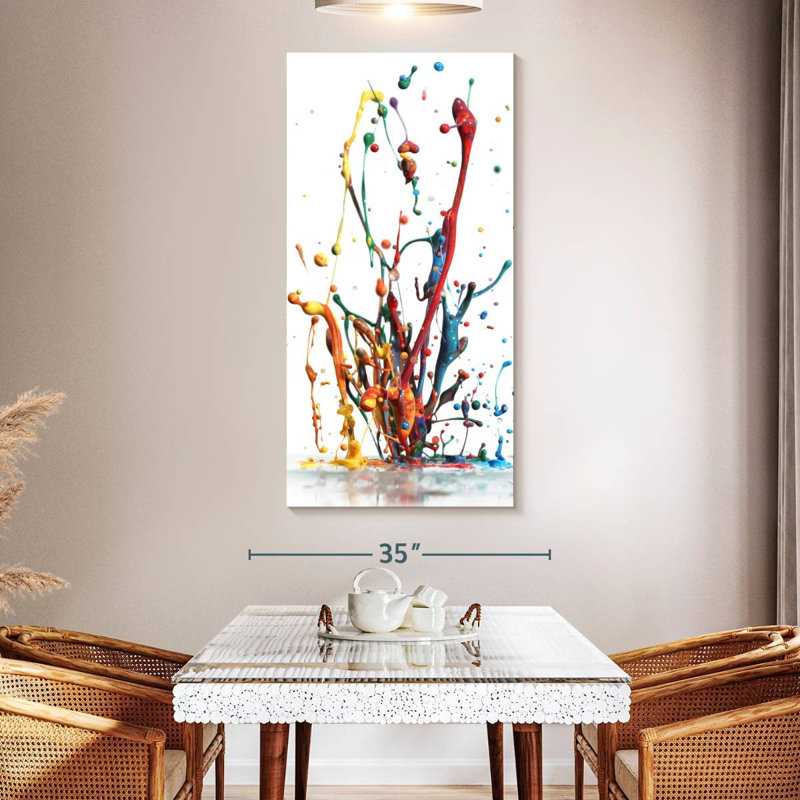 Rainbow Water Splash Canvas Print, 54" H x 27" W x 1.25" D