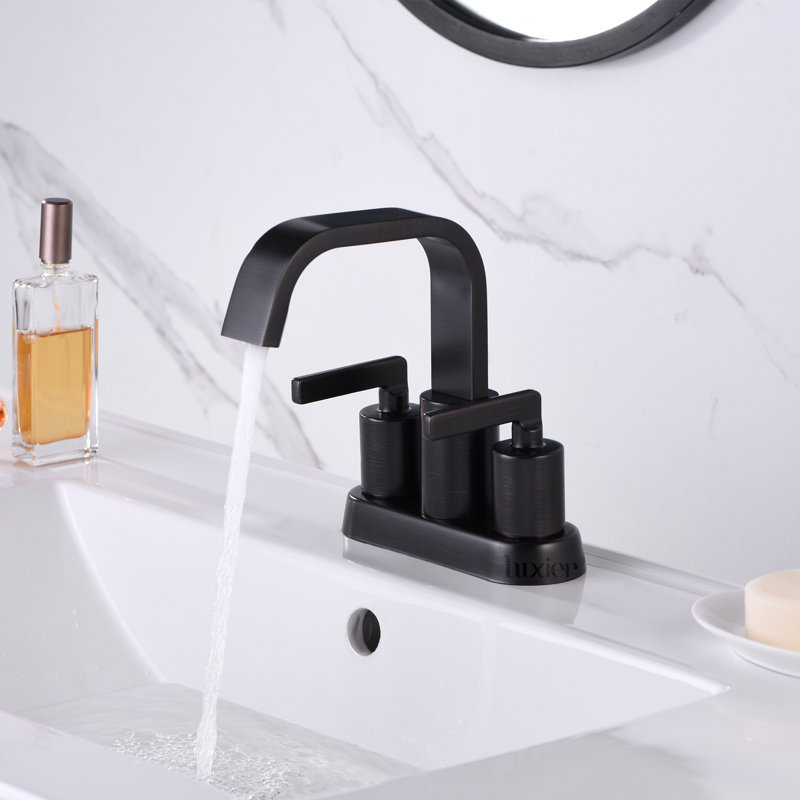 4 in. Centerset 2-Handle Bathroom Faucet with Pop-Up Drain, Bronze