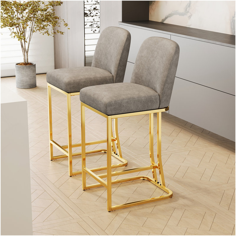 Ensemble de 2 chaises de bar de style moderne avec une conception simple, des tabourets hauts confortables au design créatif et des chaises de salle à manger flexibles convenant aux bars, aux restaurants ou aux comptoirs de cuisine