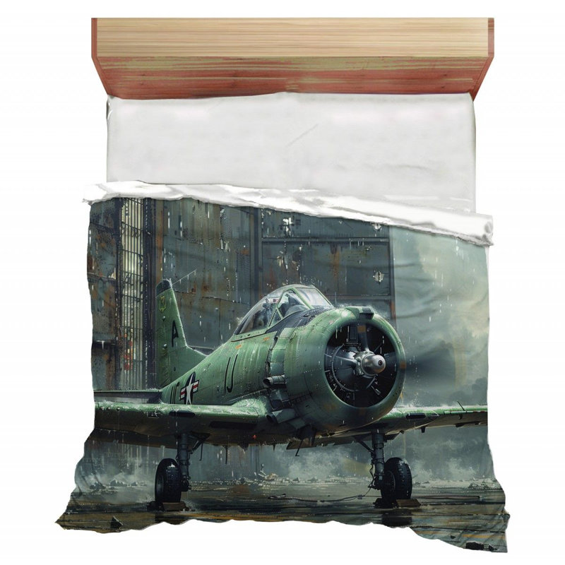 Fighter Plane Aviation Comforter, Twin Extra Long Comforter