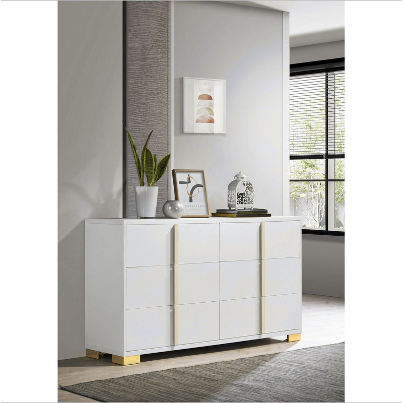 Commode 6 tiroirs Medici, Blanc