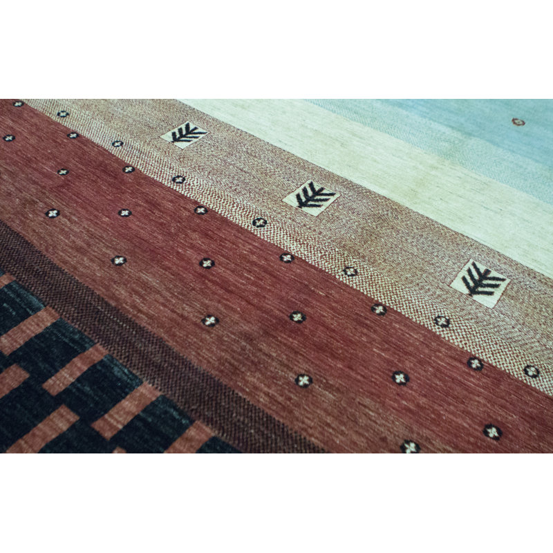 Gabbeh Hand-Knotted High-Quality Rust and Black Area Rug