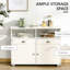 Buffet pour bar à café, blanc - Buffet avec rangement spacieux et construction basculante