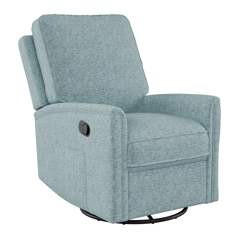 Fauteuil inclinable manuel pivotant de 28 po Anamda, Mélange de polyester bleu