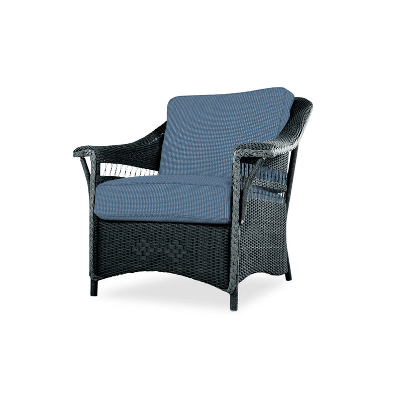 Nantucket Outdoor Lounge Chair, White, Bamboo Bay Sky