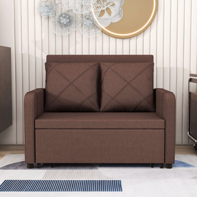 Upholstered 45.1 " Linen Sleeper Sofa Reclining