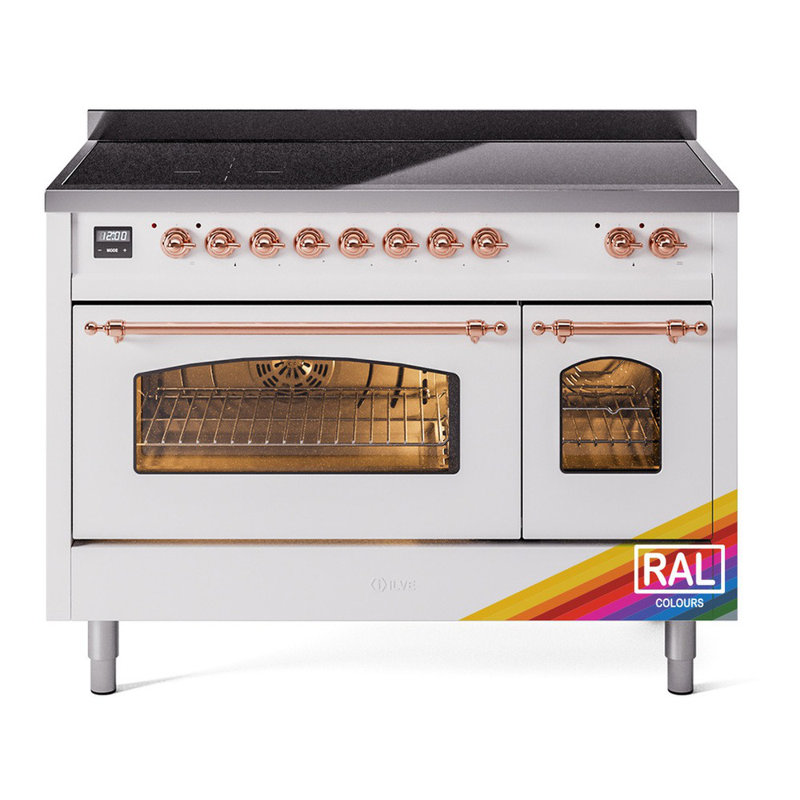 Cuisinière à induction 48 pouces avec 6 éléments à induction ILVE Nostalgie II Series (porte en verre)