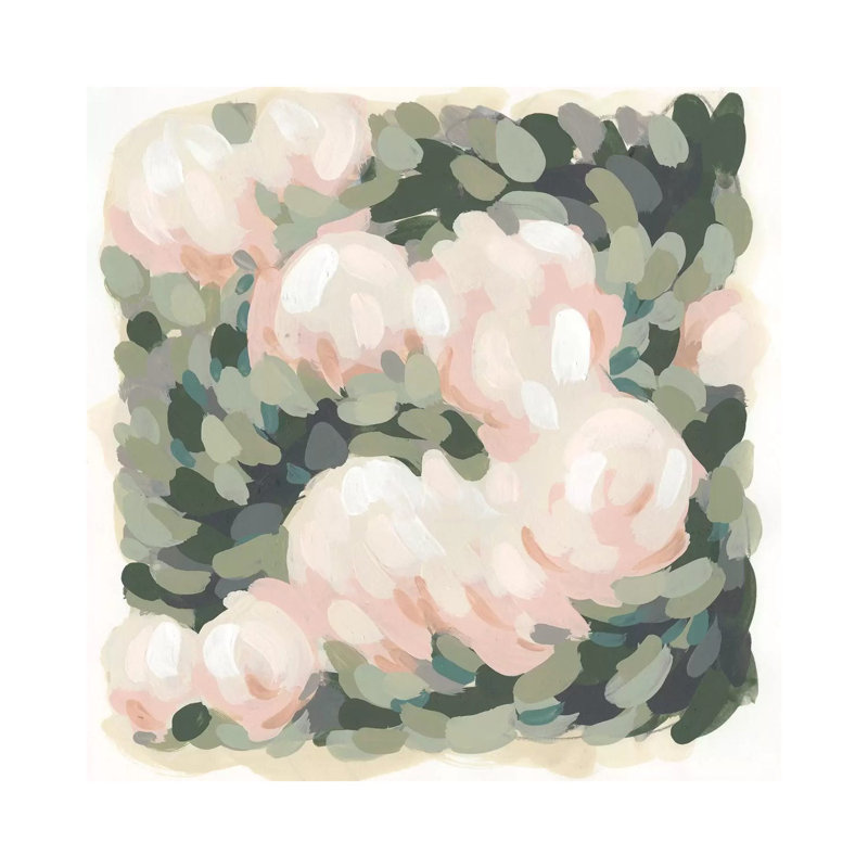 «Blush & Celadon I» par June Erica Vess, reproduction d'art sur toile tendue, H 12 po x l 12 po x P 0,75 po