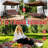 Porch Swing Cushions 60 Inch Waterproof & Fade Resistant Thicken 5" Outdoor Swing Cushions 3 Seater Replacement With Backrest & Ties Patio Swing Cushions For Outdoor Furniture (Red Leaves)-572140534-572140532