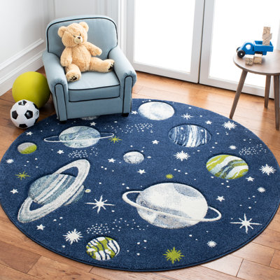Hilger Navy/Ivory/Green Area Rug