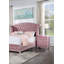 Table de chevet rose avec poignée en cristal acrylique, rangement de chambre à 2 tiroirs | Idée de cadeau
