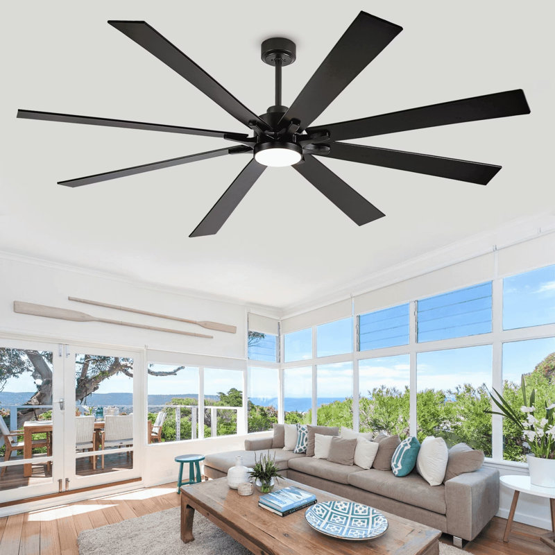 72 Inch Large Ceiling Fan with Light, Outdoor Ceiling Fan with Remote, Modern Industrial Ceiling Fan, Quiet Reversible DC Motor Indoor Outdoor Ceiling Fan for Living Room Bedroom Patio Porch