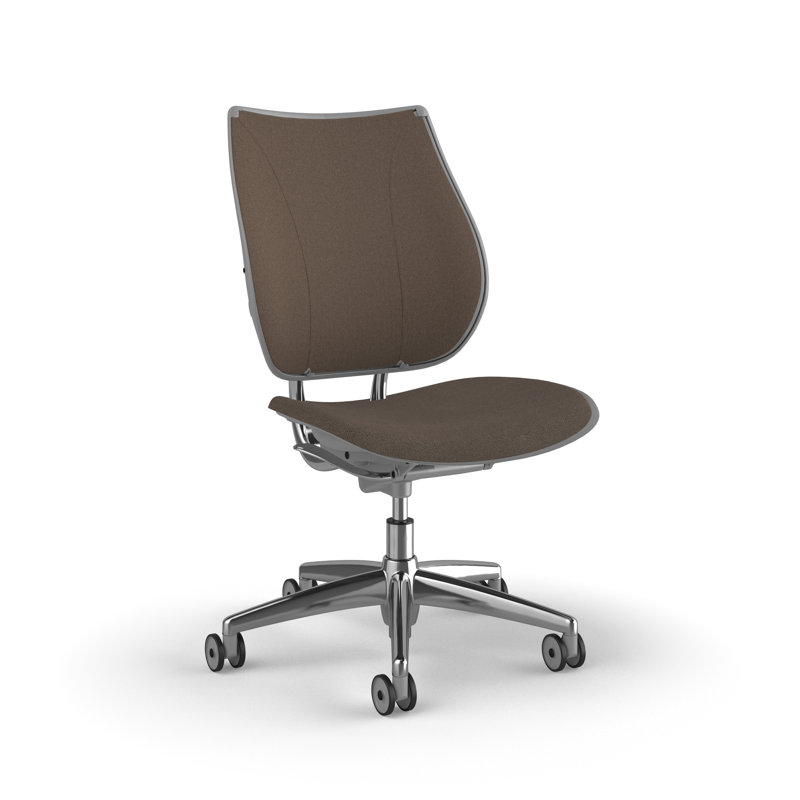 Chaise de travail ergonomique avec dossier rembourré Liberty, Sans accoudoirs, Brun - 0361