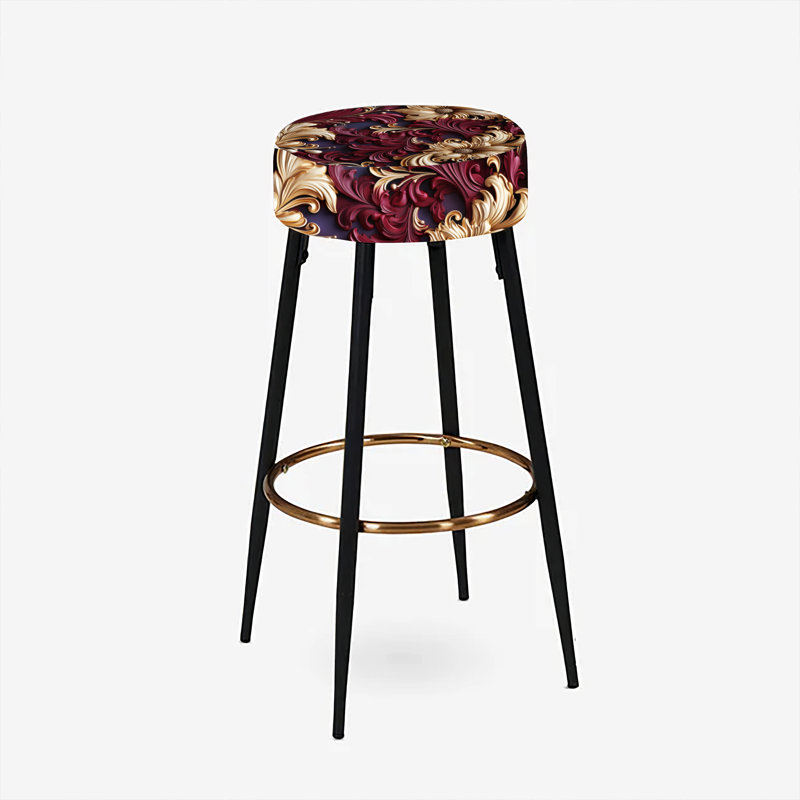 Opulent Victorian Scrollwork Victorian Pattern - Damask Bar Stools Set Of 2