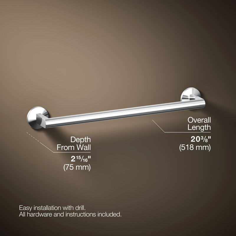 Components Towel Bar, 18"W, Polished Chrome