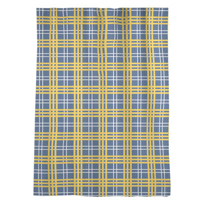 Plaid Sheer Rod Pocket Single Curtain Panel