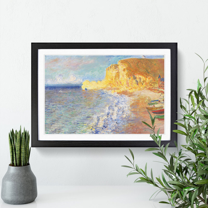 Morning in Etretat by Claude Monet - Picture Frame Painting, 48cm H x 65cm W x 2cm D, Black
