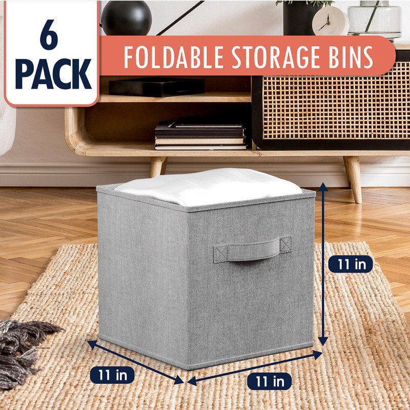 Rebrilliant Decorative Bin, 11" H x 11" W x 11" D, Ash Gray
