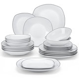 24 Piece Porcelain China Dinnerware Set - Service for 6