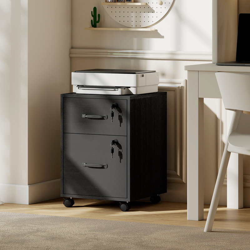 40cm Wide 2 -Drawer File Cabinet, Black