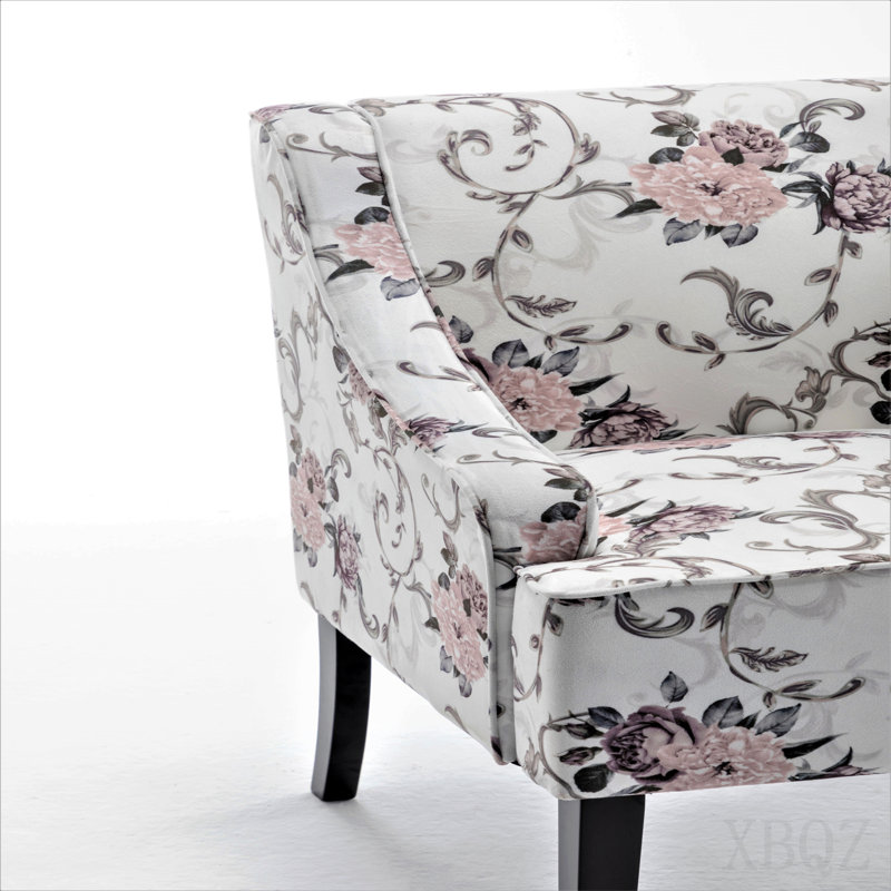 Chaise d'appoint rembourrée polyvalente, structure en bois massif avec accoudoirs encastrés, pieds avant effilés et pieds évasés, chaise d'appoint rembourrée en mousse et à ressorts à arc pour la salle à manger d'entrée