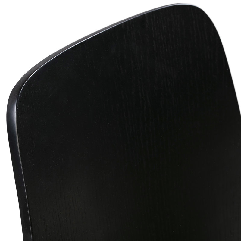 18.5'' H Oak Side Chair, Black