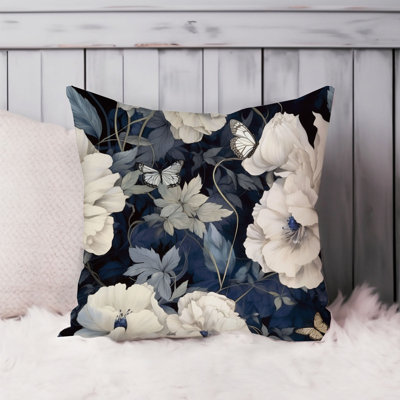 Floral Luxe Flowers Navy Blue XI Cottage