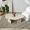 Table basse moderne, couleur travertin, 100 x 35 x 60 cm, structure en panneau de particules enduit 100% mélamine, bande de chant en PVC, design beige uni, pour le salon et les espaces contemporains