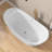 Vastwild 63'' Acrylic White Freestanding Bathtub Double Slipper Soaking Tub With Overflow Oval Shape