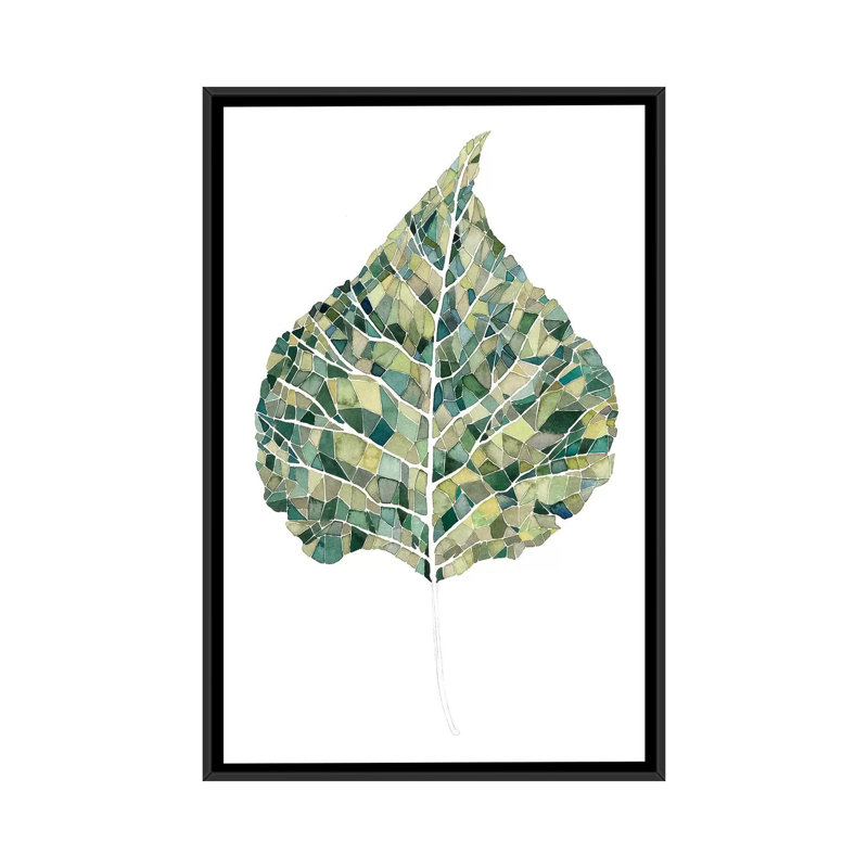 « verdoyant details i », impression sur toile, H 26 po x l 18 po x P 1,5 po, Toile avec cadre noir, Pas de tapis