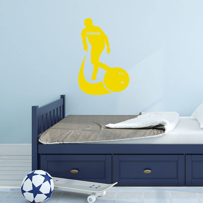 Text & Numbers Non-Wall Damaging Wall Decal, 20" H x 13" W, Yellow