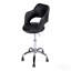 Chaise de bureau, hauteur réglable, pivotante, ergonomique, accoudoirs, bureau d'ordinateur, bureau, aspect cuir noir, métal chromé, contemporain, moderne-130146036