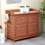 Banc de rempotage 39 po pour l'extérieur, orange avec plateau de table galvanisé, 2 tablettes et crochets latéraux, poste de travail de jardin, orange, tablettes et tablette-1888759969