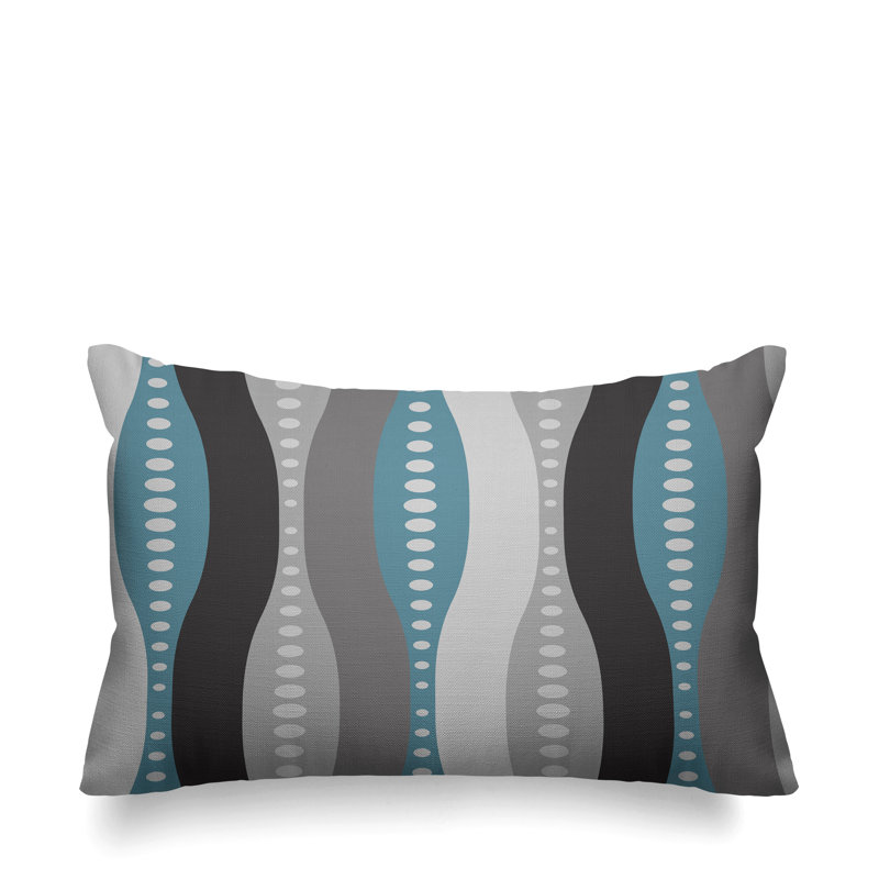 Housse et insert de coussin d'extérieur rectangulaire Jafa, Gris sarcelle