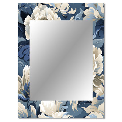 Agrim Victorian Stealth - Floral Mirror, Cottage Decorative Wall Mirror, Printed Metal Art