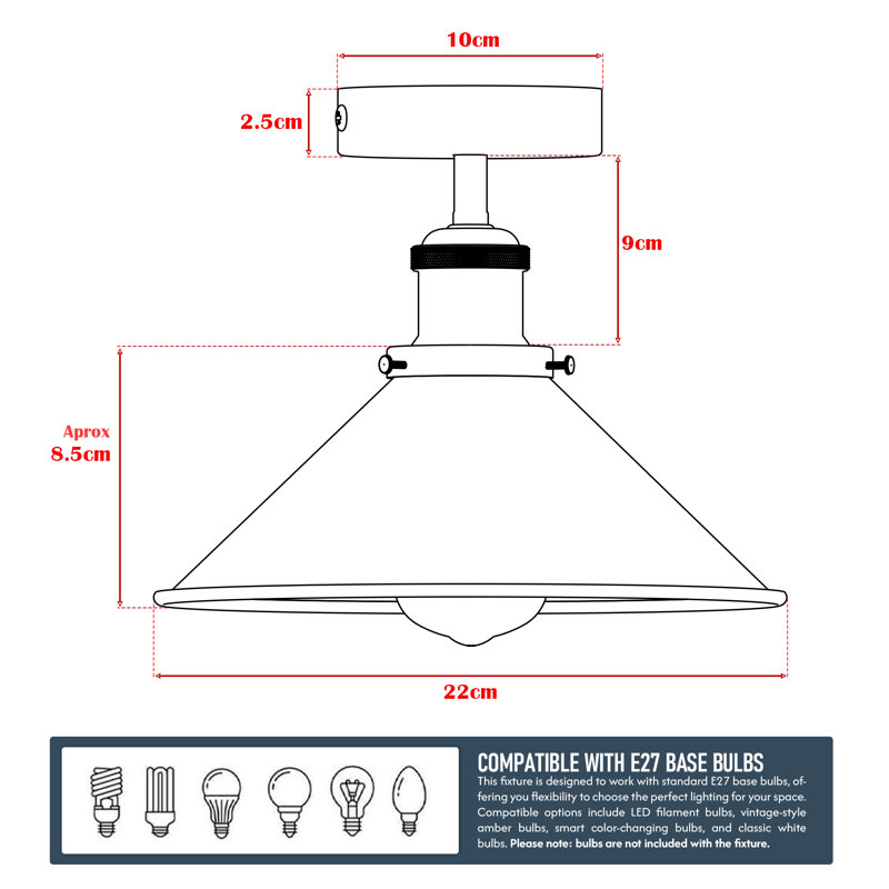 Semi Flush Mount, Red