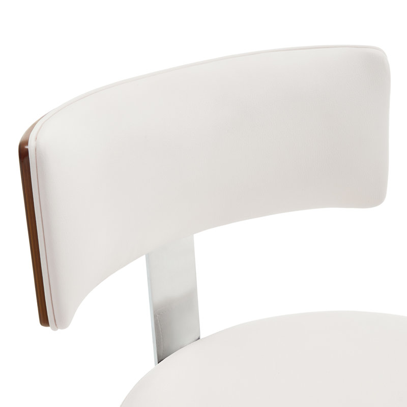 Tabouret de bar et de comptoir pivotant rembourré, Blanc, Tabouret de bar (siège d'une hauteur de 29 po)