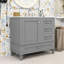 Meuble-lavabo de salle de bain avec portes à fermeture en douceur, cuve à débordement et rangement polyvalent-770757535