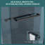 Porte de douche coulissante double en verre trempé de 8 mm avec cadre en acier inoxydable 304, l 48 po x H 76 po, noir mat