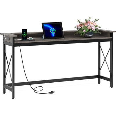 Sofa Table With Outlets And USB Ports, 70.9 Inch Extra Long Console Table Behind Couch With Charging Station