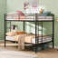 Lit superposé double au dessus d'un lit double, aucun sommier requis, assemblage facile