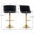 Swivel Adjustable Height Bar Stool Modern Velvet Barstool with Barrel Back Kitchen Island Counter Bar Chair with Golden Base-1220418878-1220418869